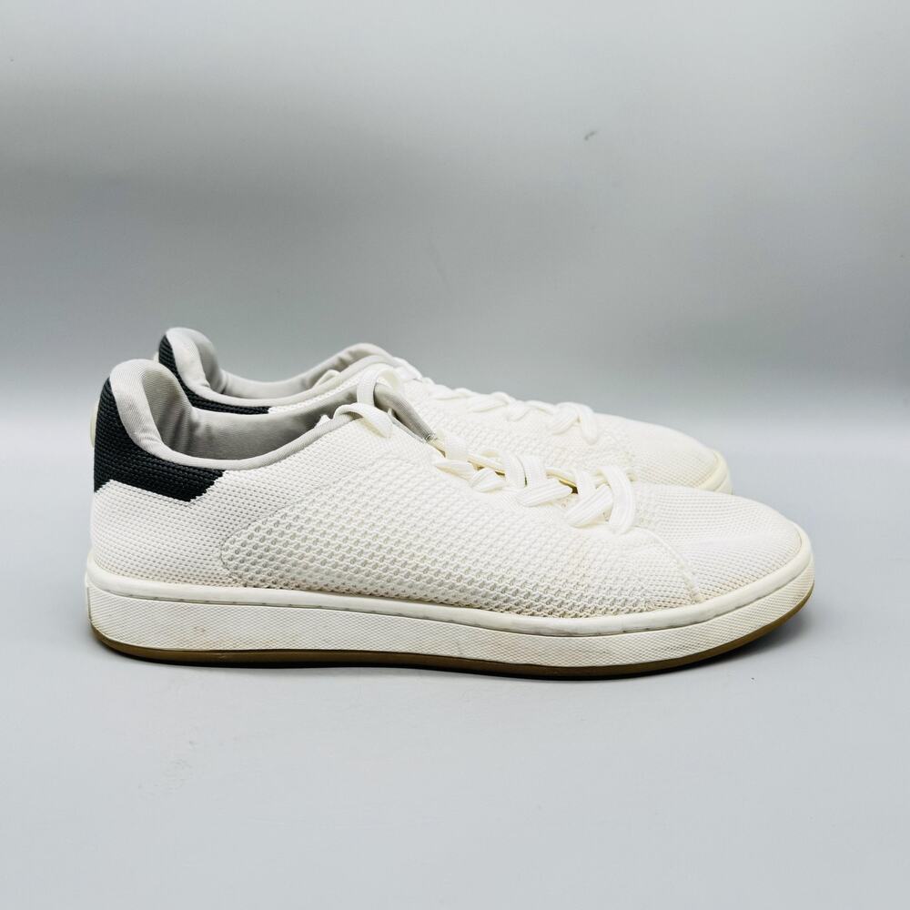 Suavs Shoes Mens 8 White Black Knit Classic Sneakers Mesh Low Top Lightweight